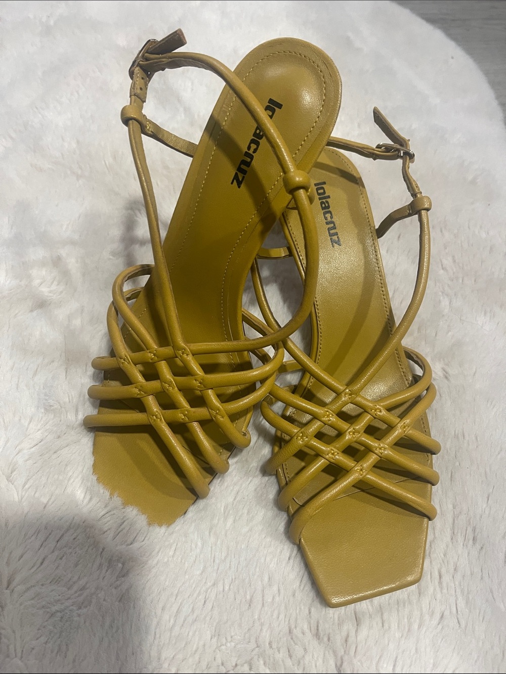 Mustard Strappy Sandal — Women's Fashion Heel